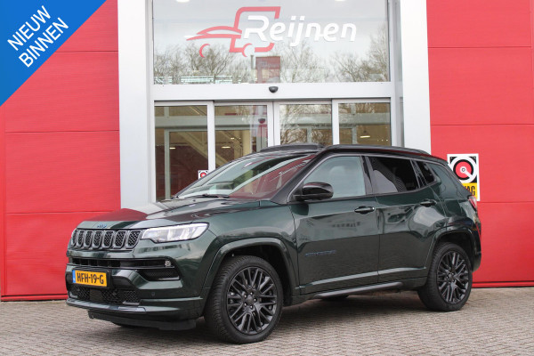 Jeep Compass 4xe 240PK Plug-in Hybrid S | PANORAMISCH SCHUIF/KANTELDAK | ALPINE AUDIO SYSTEM | ELEKTRISCH VERSTELBARE VOORSTOELEN | 360° CAMERA | KEYLESS ENTRY/START | LEDEREN BEKLEDING | DRAADLOZE APPLE CARPLAY/ANDROID AUTO | NAVIGATIE | DODEHOEK DETECTIE | DRAADLOZE TELEFOONLADER | STOEL/STUUR VERWARMING | 19" LICHTMETALEN VELGEN |