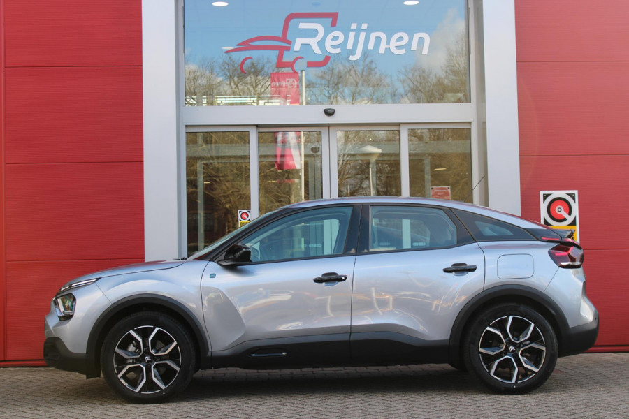 Citroën Ë-C4 FEEL PACK 136PK 50 kWh | ACHTERUITRIJ CAMERA | NAVIGATIE | APPLE CARPLAY/ANDROID AUTO | LED KOPLAMPEN | CLIMATE CONTROL | CRUISE CONTROL | 18" LICHTMETALEN VELGEN | DAB+ RADIO |