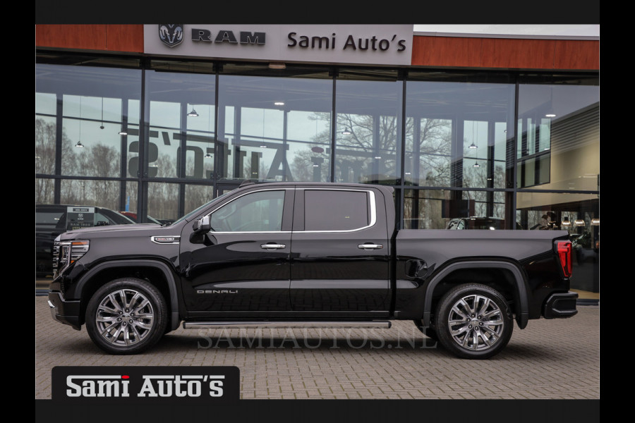 GMC Sierra Denali 6.2 V8 426PK | BLACK LEDER | HUD | ALLE OPTIES | HEAD-UP | LANE ASSIST | 360 CAMERA | VIRTUAL COCKPIT | DUBBELE CABINE | 5 PERSOONS | PICK UP | Voorraad Nr 418902