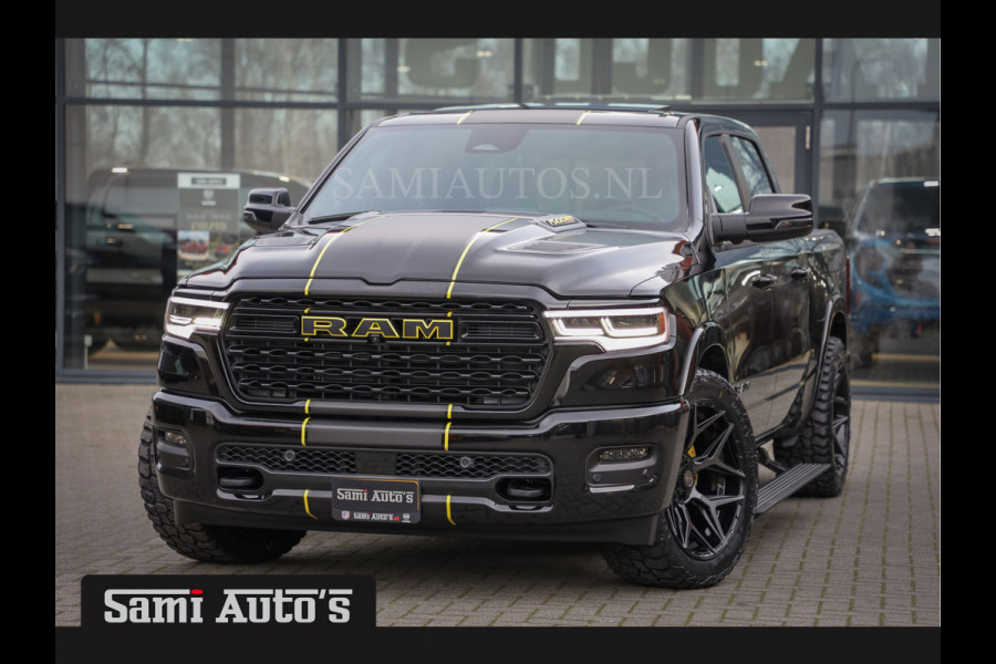 Dodge Ram 1500 DE MEEST LUXUEUZE PICK UP LIMITED NIGHT HIGH OUTPUT H.O 540PK 706 Nm 2025 | XB9 | MASSAGE | BOM VOL | CREW CAB | DUBBELE CABINE | GRIJSKENTEKEN | VOORRAAD NR 2353 - 5412