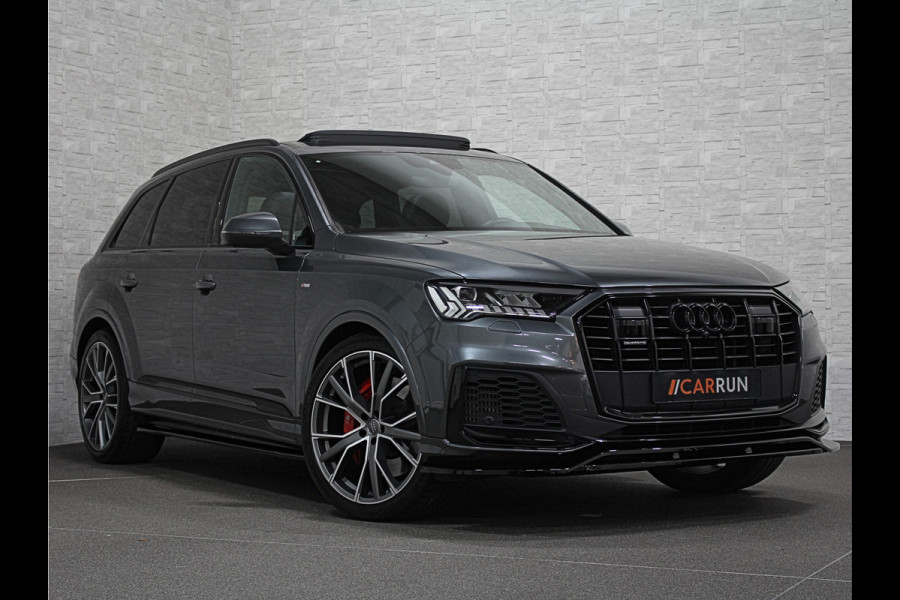 Audi Q7 3.0 V6 381pk Hybrid S-Line Sportpack | RS-Stoelen | 360 cam | ACC | Panodak | Laser | Softclose | Ambiente Led | Stuur verwarming | Memory | Zonneschermen | Black optic | Bovag garantie.