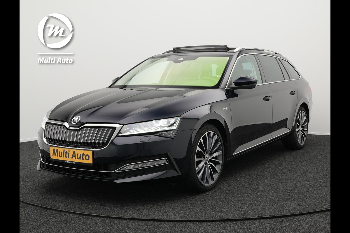 Škoda Superb Combi 1.4 TSI iV Laurin & Klement Plug in Hybrid PHEV | Panodak | Trekhaak af Fabriek | Lederen Sportstoelen Memory & Ventilatie | Adaptive Cruise | Crystal LED | Virtual | Apple Carplay | Navigatie | 360 Camera |