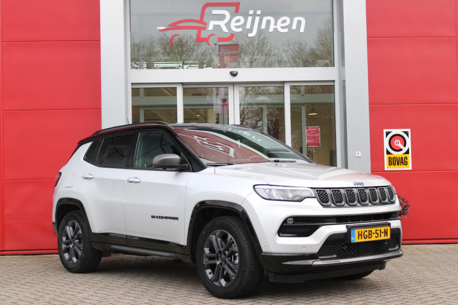 Jeep Compass 4xe 190PK PHEV LIMITED 80TH ANNIVERSARY EDITION | NAVIGATIE 10,25 "TOUCHSCREEN | APPLE CARPLAY/ANDROID AUTO | 360° CAMERA | DAB+ RADIO | CLIMATE CONTROL | 18" SMOKE GREY LICHTMETALEN VELGEN | ADAPTIVE / CRUISE CONTROL | DIGITAAL INSTRUMENTENPANEEL | ELEKTRISCH BEDIENBARE ACHTERKLEP | FULL LED KOPLAMPEN | LED MISTLAMPEN / BOCHTVERLICHTING | KEYLESS ENTRY & START | DRAADLOOS LADEN | DODEHOEK DETECTIE | AFNEEMBARE TREKHAAK |