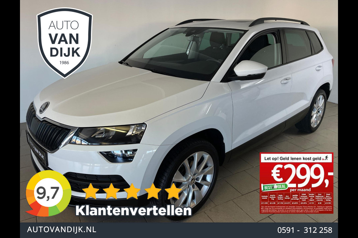 Škoda Karoq 1.5 TSI ACT Ambition PANO AIRCO NAVI CRUISE BLUETOOTH APPLE CARPLAY VELGEN NIEUWSTAAT