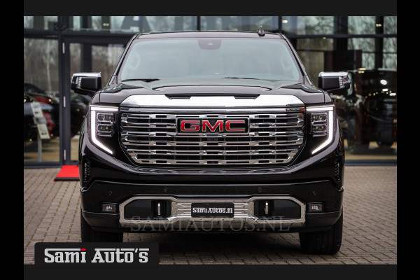 GMC Sierra Denali 6.2 V8 426PK | BLACK LEDER | HUD | ALLE OPTIES | HEAD-UP | LANE ASSIST | 360 CAMERA | VIRTUAL COCKPIT | DUBBELE CABINE | 5 PERSOONS | PICK UP | Voorraad Nr 434420