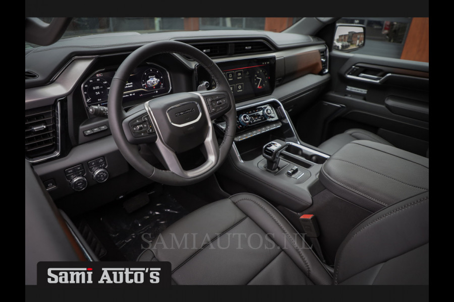 GMC Sierra Denali 6.2 V8 426PK | VIRTUAL COCKPIT | HEAD-UP | LANE ASSIST | 360 CAMERA | BLACK LEDER | DUBBELE CABINE | 5 PERSOONS |  GARANTIE | DC | Pick up VOORRAAD NR 419189