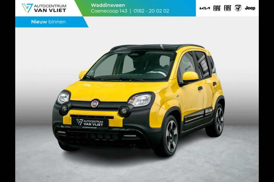 Fiat Panda Hybrid Pandina | Uit voorraad leverbaar | Airco | Cruise | Priv Glass | Dakrails | 15" | PDC | Apple Carply | Bicolore