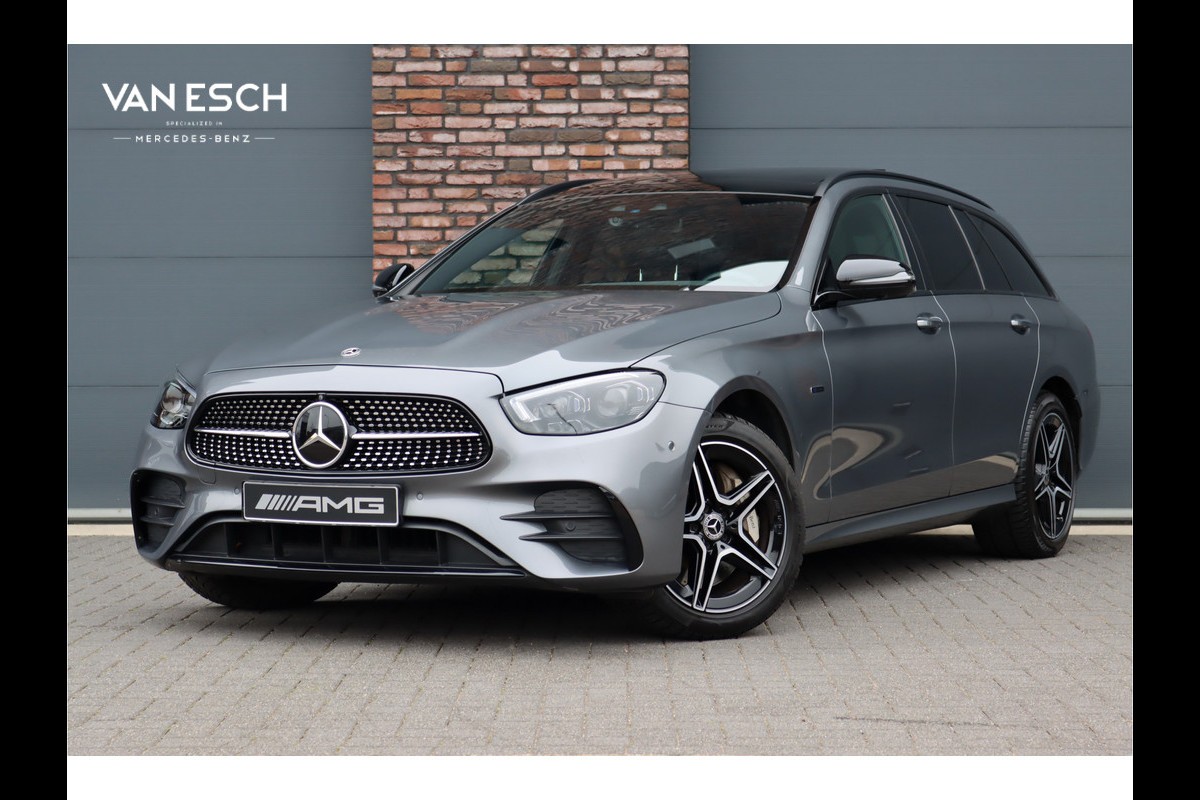 Mercedes-Benz E-Klasse Estate 300 de 4MATIC Premium+ AMG Line Aut9 | Panoramadak | Distronic+ | Memory | Burmester | Trekhaak | Surround Camera | Keyless Go | Stoelverwarming | Sfeerverlichting | Rijassistentiepakket+ |