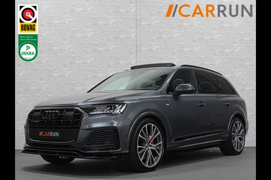 Audi Q7 3.0 V6 381pk Hybrid S-Line Sportpack | RS-Stoelen | 360 cam | ACC | Panodak | Laser | Softclose | Ambiente Led | Stuur verwarming | Memory | Zonneschermen | Black optic | Bovag garantie.