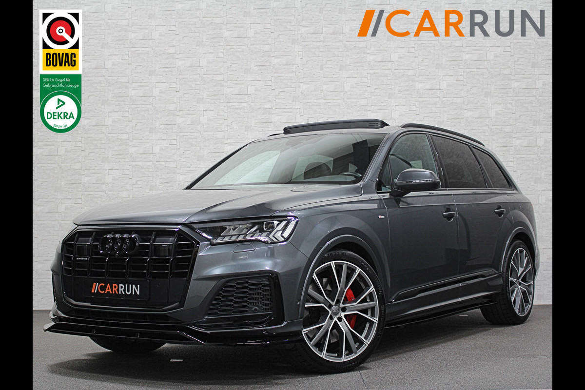 Audi Q7 55 V6 Hybrid S-Line Sportpack 63dkm! | 360 | Laser | Acc | Headup | Pano | Luchtvering | Memory | Lane & Side assist | Sportstoelen | Black optic | Bovag Garantie.