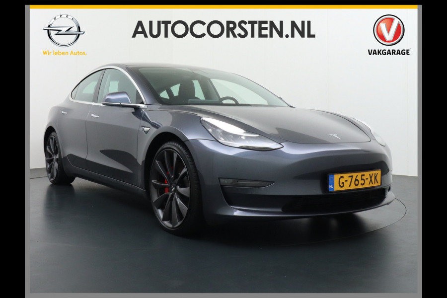 Tesla Model 3 Performance 513pk AWD FSD-MEEGELEVERD PAKKET! €72.000 nieuw 0-100kmh 3.4sec! Lmv-20" AutoPilot Carbon-Spoiler Premium-HiFi Pano. Navi Led ACC DAB Voorverwarming interieur en Keyless via GSM-App One-Pedal-Drive Rode Remklauwen Premium Audio Veel grip door 4WD vierwielaandrijving.  Origineel Nederlandse auto nieuwprijs €72.080 Garantie op Accu en motor tot 28-12-2027/192.000km