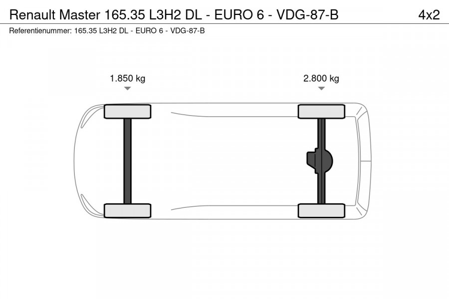 Renault Master 165.35 L3H2 DL - EURO 6 - VDG-87-B