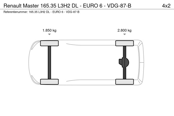 Renault Master 165.35 L3H2 DL - EURO 6 - VDG-87-B