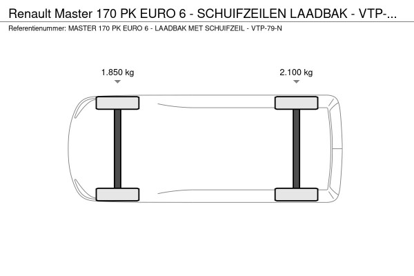 Renault Master 170 PK EURO 6 - SCHUIFZEILEN LAADBAK - VTP-79-N