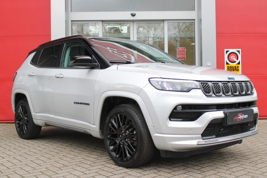 Jeep Compass 4xe 240PK Plug-in Hybrid S | NAVIGATIE 10,25 "TOUCHSCREEN | APPLE CARPLAY/ANDROID AUTO | ACHTERUITRIJ CAMERA | DAB+ RADIO | CLIMATE CONTROL | 19"GLOSS BLACK LICHTMETALEN VELGEN | ADAPTIVE / CRUISE CONTROL | DIGITAAL INSTRUMENTENPANEEL | LEDEREN BEKLEDING | ELEKTRISCH BEDIENBARE ACHTERKLEP | FULL LED KOPLAMPEN | LED MISTLAMPEN / BOCHTVERLICHTING | KEYLESS ENTRY & START | DRAADLOOS LADEN TELEFOON |  ELEKTRISCH BEDIENBARE BESTUURDERSSTOEL MET GEHEUGENFUNCTIE |