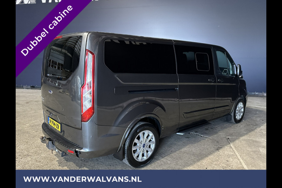 Ford Transit Custom 2.0 TDCI 131pk L2H1 Dubbele cabine Euro6 Airco | 6-Zits | 2x zijdeur | Xenon | Navigatie | Camera | LED | LM Velgen Cruisecontrol, Trekhaak, Apple Carplay, Android Auto, Stoelverwarming, Verwarmde voorruit,