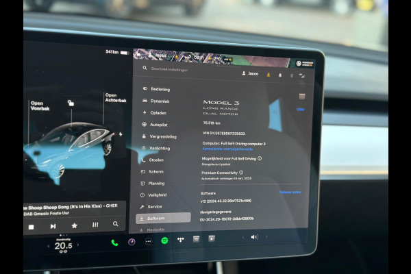 Tesla Model 3 Long Range  351 pk AWD 75 kWh, 76000 km, panoramadak, leder, Nederlandse auto met nap