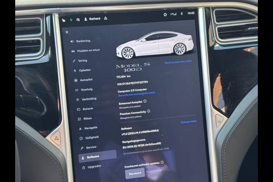 Tesla Model S 100D LONG RANGE 420 km 2018 WIT NAVI NAP BTW!