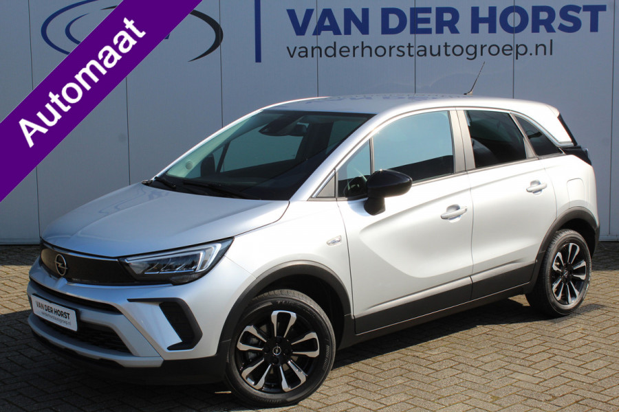 Opel Crossland 1.2-130pk Turbo Elegance AUTOMAAT ! Gun u het comfort van een hoge zit en automaat ! Navigatie, Telefoonvoorb., Cruise Cntrl, LED verl., Climate Control, Camera, LM wielen, Metallic lak, Comfortstoel, Parkeersensoren v+a, Apple Carplay/Android auto etc.