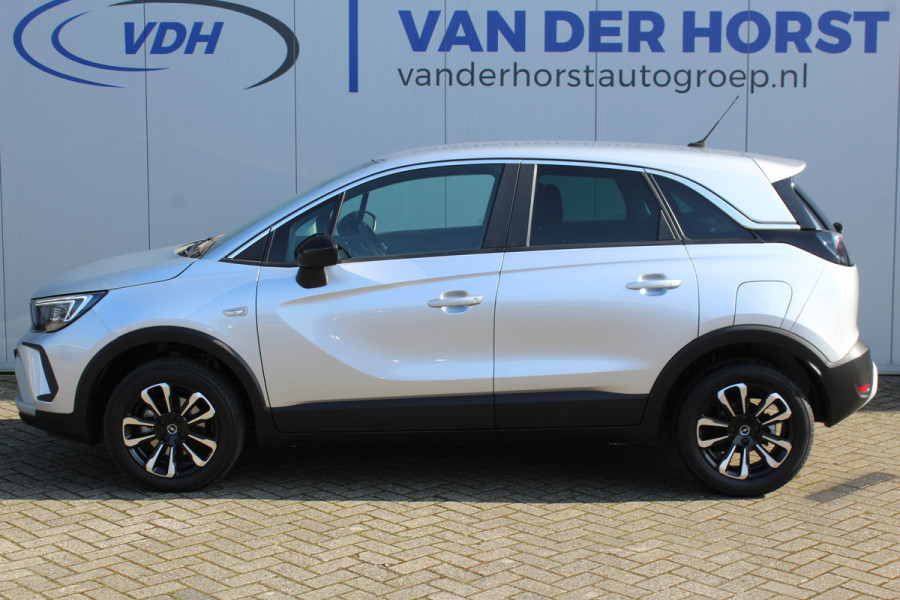 Opel Crossland 1.2-130pk Turbo Elegance AUTOMAAT ! Gun u het comfort van een hoge zit en automaat ! Navigatie, Telefoonvoorb., Cruise Cntrl, LED verl., Climate Control, Camera, LM wielen, Metallic lak, Comfortstoel, Parkeersensoren v+a, Apple Carplay/Android auto etc.