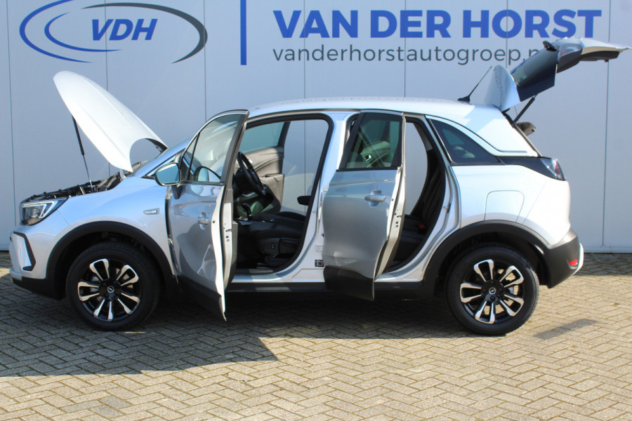 Opel Crossland 1.2-130pk Turbo Elegance AUTOMAAT ! Gun u het comfort van een hoge zit en automaat ! Navigatie, Telefoonvoorb., Cruise Cntrl, LED verl., Climate Control, Camera, LM wielen, Metallic lak, Comfortstoel, Parkeersensoren v+a, Apple Carplay/Android auto etc.