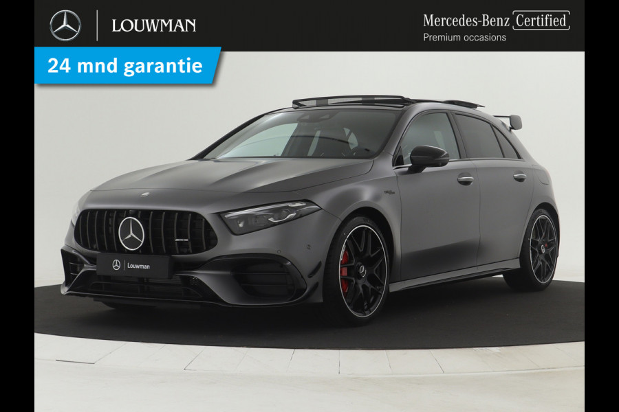 Mercedes-Benz A-Klasse AMG 45 S 4MATIC+ | Night Pack II | Aerodynamica Pack | Premium Plus Pack | Rijassistentiepakket Plus | AMG Performance sportstoelen | Burmester surround sound system | Amg track pace | Extra USB-poorten |