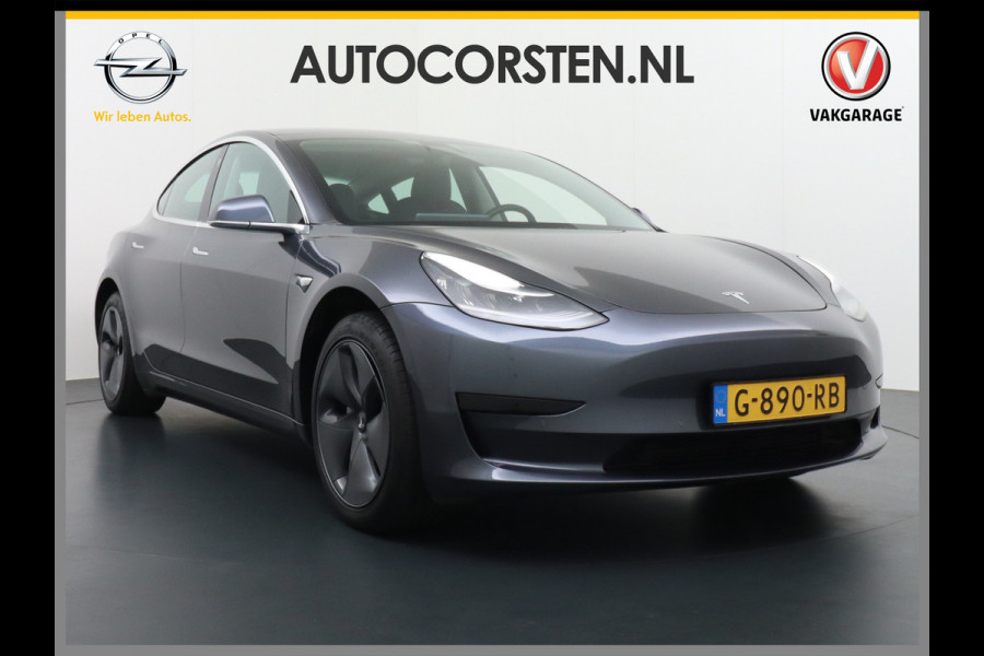 Tesla Model 3 SR+60kWh 325PK 18" AutoPilot FSD-computer 3 Premium Luidsprekers  Leer PanoDak Adaptive cruise Camera's Elektr.-Stuur+Stoelen+Sp Ecc Navigatiesysteem full map LED-a+v Comfortstoelen ACC Dual-ECC DAB Voorverwarmen interieur via App Keyless via Telefoonsleutel One-Pedal-Drive Orig. nlse auto tot 11kw laden thuis! Garantie Accu tot  05-11-2027 max 160.000km 1.584kg licht!