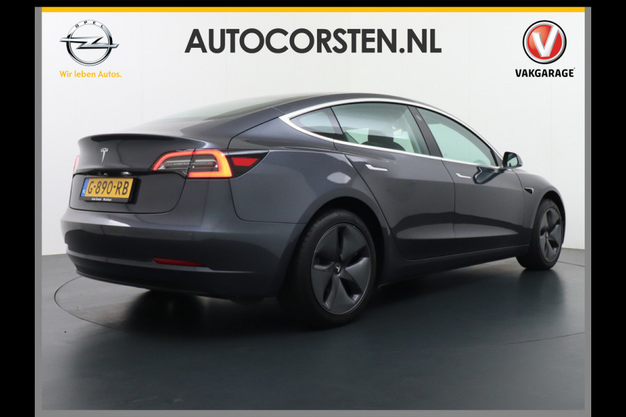 Tesla Model 3 SR+60kWh 325PK 18" AutoPilot FSD-computer 3 Premium Luidsprekers  Leer PanoDak Adaptive cruise Camera's Elektr.-Stuur+Stoelen+Sp Ecc Navigatiesysteem full map LED-a+v Comfortstoelen ACC Dual-ECC DAB Voorverwarmen interieur via App Keyless via Telefoonsleutel One-Pedal-Drive Orig. nlse auto tot 11kw laden thuis! Garantie Accu tot  05-11-2027 max 160.000km 1.584kg licht!