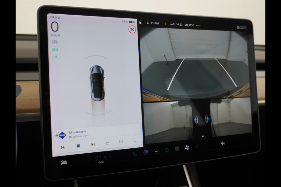 Tesla Model 3 Long Range 75kWh 2020 463PK 19" Mistl. Full-Self-Driving-Computer 3 Telefoon-Sleutel Premium Audio 4wd Lmv AutoPilot Panoramadak Stoel en achterbank verwarming Keyless Electr.Stoelen+Memory+Easy-Entry WiFi Origineel Nederlandse auto Grootste accu, Tot 16,5kwh thuis laden. Accu garantie tot 13-01-2028 / 192.000km