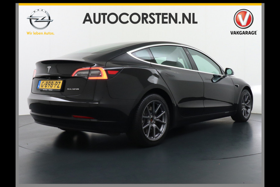 Tesla Model 3 Long Range 75kWh 463PK Lmv-18" Telefoon-Sleutel Premium Audio 4wd AutoPilot Panoramadak Camera's Leder Adaptive-CruiseControl-St Stoel en achterbank verwarming Keyless Electr.Stoelen+Memory+Easy-Entry WiFi Origineel Nederlandse auto Grootste accu, Tot 16,5kwh thuis laden. Accu garantie 10-12-2027 / 192.000km