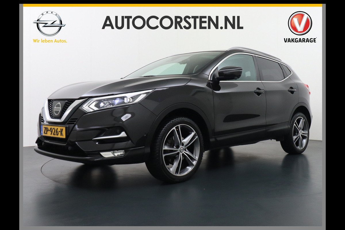 Nissan QASHQAI T 116Pk Edition Leder Panoramadak 360°-Camera Bose-Sound Navi Ecc Cruise Control Dab Led Stoelverwaming Lmv 19" Memory Leather-Pack Rijstrooksensor Verwarmde voorruit Privacy Glas Zeer Compleet!