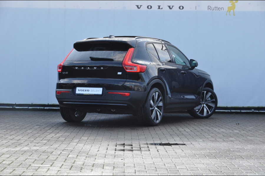 Volvo XC40 P8 408PK Automaat AWD R-Design / Adaptieve cruise control / BLIS / Panoramadak / 20"Velgen / Apple carplay / Parkeersensoren met 360 camera / Leder met alcantara bekleding / stoel - en stuurverwarming / warmtepomp