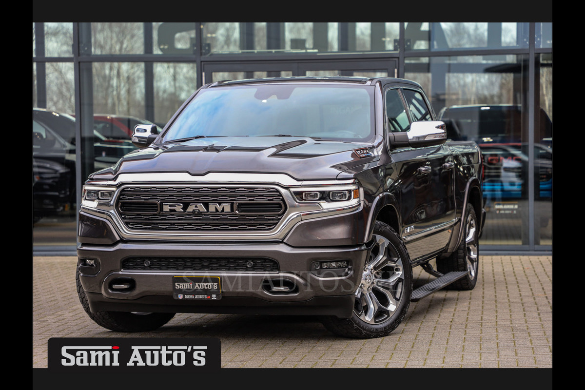 Dodge Ram 1500 LIMITED RAMBOX | LUCHTVERING | 5.7 V8 4X4 | MULTI TAILGATE | HUD | ADAPTIVE CRUISE | EERSTE EIGENAAR | LPG PRINS | 3500KG 360 CAMERA | LANE ASSIST | MEMORY SEATS | DUBBELE CABINE | CREWCAB