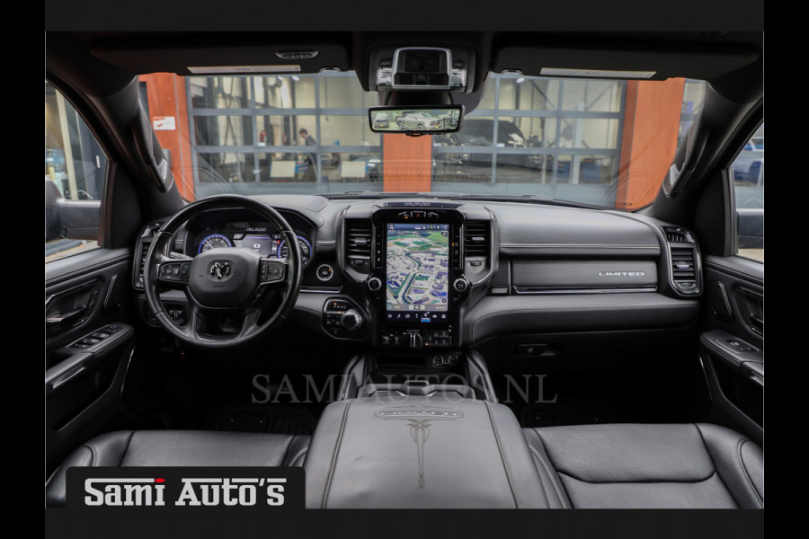 Dodge Ram 1500 LIMITED RAMBOX | LUCHTVERING | 5.7 V8 4X4 | MULTI TAILGATE | HUD | ADAPTIVE CRUISE | EERSTE EIGENAAR | LPG PRINS | 3500KG 360 CAMERA | LANE ASSIST | MEMORY SEATS | DUBBELE CABINE | CREWCAB