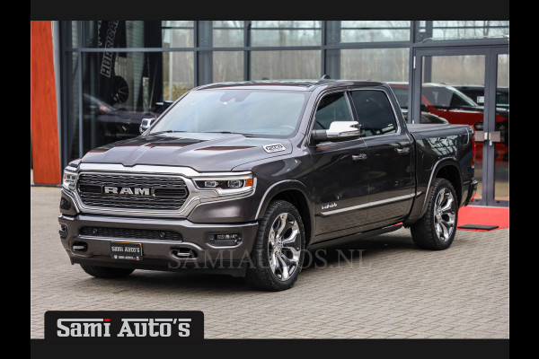 Dodge Ram 1500 LIMITED RAMBOX | LUCHTVERING | 5.7 V8 4X4 | MULTI TAILGATE | HUD | ADAPTIVE CRUISE | EERSTE EIGENAAR | LPG PRINS | 3500KG 360 CAMERA | LANE ASSIST | MEMORY SEATS | DUBBELE CABINE | CREWCAB