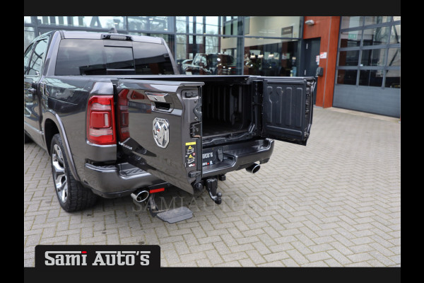 Dodge Ram 1500 LIMITED RAMBOX | LUCHTVERING | 5.7 V8 4X4 | MULTI TAILGATE | HUD | ADAPTIVE CRUISE | EERSTE EIGENAAR | LPG PRINS | 3500KG 360 CAMERA | LANE ASSIST | MEMORY SEATS | DUBBELE CABINE | CREWCAB