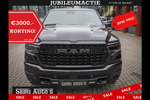 Dodge Ram 1500 DE MEEST LUXUEUZE PICK UP LIMITED NIGHT HIGH OUTPUT H.O 540PK 706 Nm 2025 | XB9 | MASSAGE | BOM VOL | CREW CAB | DUBBELE CABINE | GRIJSKENTEKEN | VOORRAAD NR 2334 - 5409