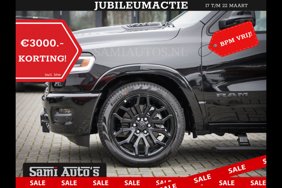 Dodge Ram 1500 DE MEEST LUXUEUZE PICK UP LIMITED NIGHT HIGH OUTPUT H.O 540PK 706 Nm 2025 | XB9 | MASSAGE | BOM VOL | CREW CAB | DUBBELE CABINE | GRIJSKENTEKEN | VOORRAAD NR 2334 - 5409