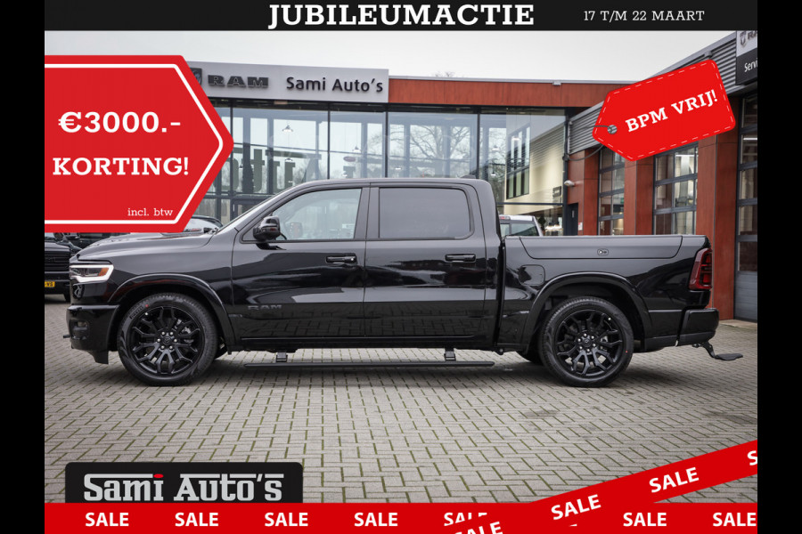 Dodge Ram 1500 DE MEEST LUXUEUZE PICK UP LIMITED NIGHT HIGH OUTPUT H.O 540PK 706 Nm 2025 | XB9 | MASSAGE | BOM VOL | CREW CAB | DUBBELE CABINE | GRIJSKENTEKEN | VOORRAAD NR 2334 - 5409