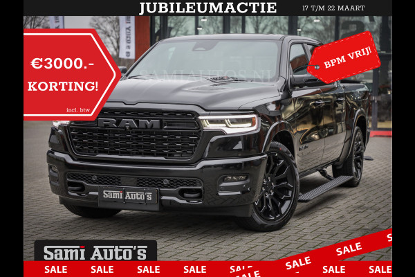 Dodge Ram 1500 DE MEEST LUXUEUZE PICK UP LIMITED NIGHT HIGH OUTPUT H.O 540PK 706 Nm 2025 | XB9 | MASSAGE | BOM VOL | CREW CAB | DUBBELE CABINE | GRIJSKENTEKEN | VOORRAAD NR 2334 - 5409