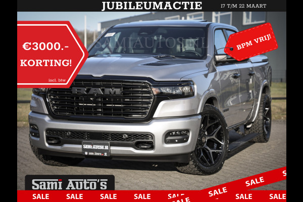 Dodge Ram PREMIUM EDITION | BOM VOL + 14.4 INCH SCHERM | LUCHTVERING | HUD | HURRICANE 420PK 636 Nm | PRIJS MET LPG EN COVER EN GARANTIE | DUBBELE CABINE | PICK UP | 5 PERSOONS | DC | GRIJSKENTEKEN | VOORRAAD NR 2215 - 4984