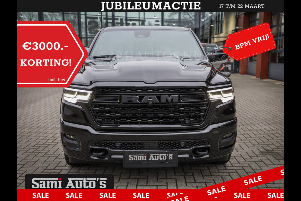 Dodge Ram 1500 LIMITED NIGHT DE MEEST LUXUEUZE PICK UP HIGH OUTPUT H.O 540PK 706 Nm 2025 | XB9 | MASSAGE | BOM VOL | CREW CAB | DUBBELE CABINE | GRIJSKENTEKEN | VOORRAAD NR 2335 - 5153