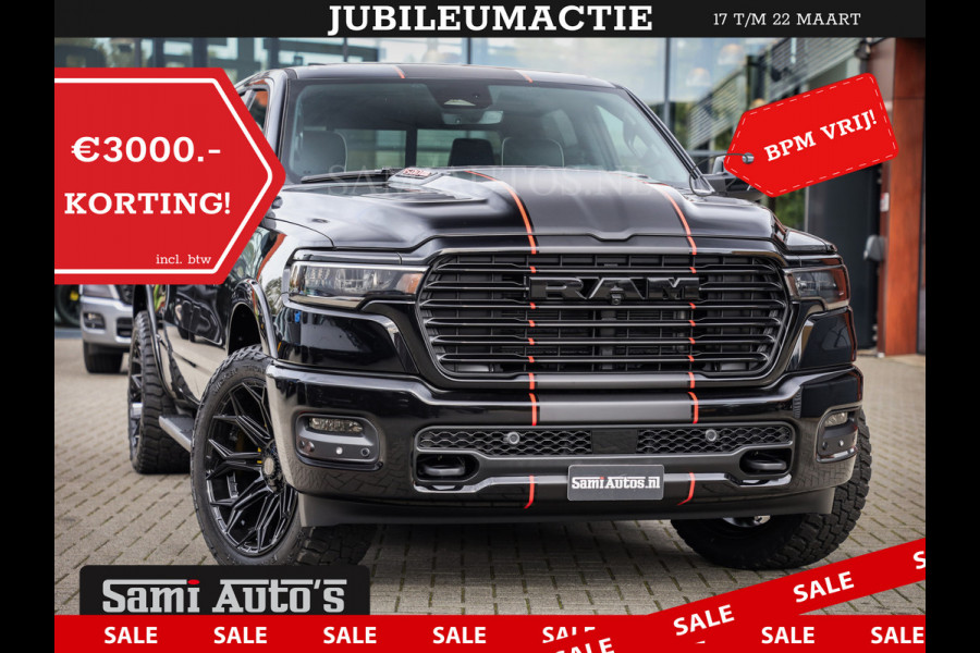 Dodge Ram 2025 LARAMIE SPORT HURRICANE 420PK 636 Nm | PRIJS MET LPG EN COVER EN GARANTIE | DUBBELE CABINE | PICK UP | 5 PERSOONS | DC | GRIJSKENTEKEN | VOORAAD 2189 - 9768