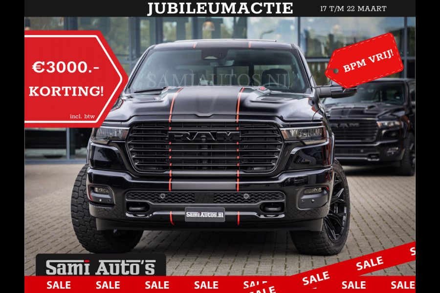 Dodge Ram 2025 LARAMIE SPORT HURRICANE 420PK 636 Nm | PRIJS MET LPG EN COVER EN GARANTIE | DUBBELE CABINE | PICK UP | 5 PERSOONS | DC | GRIJSKENTEKEN | VOORAAD 2189 - 9768