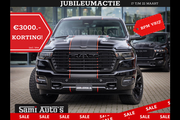 Dodge Ram 2025 LARAMIE SPORT HURRICANE 420PK 636 Nm | PRIJS MET LPG EN COVER EN GARANTIE | DUBBELE CABINE | PICK UP | 5 PERSOONS | DC | GRIJSKENTEKEN | VOORAAD 2189 - 9768