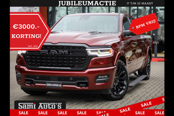 Dodge Ram 1500 LIMITED NIGHT HIGH OUTPUT 540PK 706 Nm 2025 | XB9 | MASSAGE | BOM VOL | CREW CAB | DUBBELE CABINE | GRIJSKENTEKEN | DE MEEST LUXUEUZE en BEGEERDE Pick-up | VOORRAAD NR 2302 - 7425