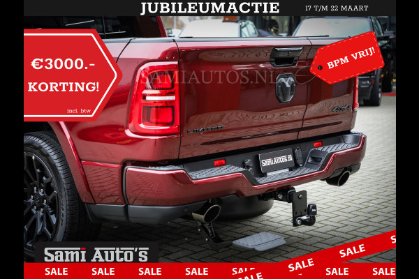 Dodge Ram 1500 LIMITED NIGHT HIGH OUTPUT 540PK 706 Nm 2025 | XB9 | MASSAGE | BOM VOL | CREW CAB | DUBBELE CABINE | GRIJSKENTEKEN | DE MEEST LUXUEUZE en BEGEERDE Pick-up | VOORRAAD NR 2302 - 7425