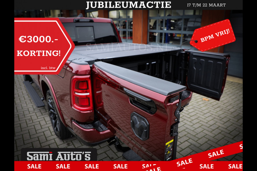 Dodge Ram 1500 LIMITED NIGHT HIGH OUTPUT 540PK 706 Nm 2025 | XB9 | MASSAGE | BOM VOL | CREW CAB | DUBBELE CABINE | GRIJSKENTEKEN | DE MEEST LUXUEUZE en BEGEERDE Pick-up | VOORRAAD NR 2302 - 7425