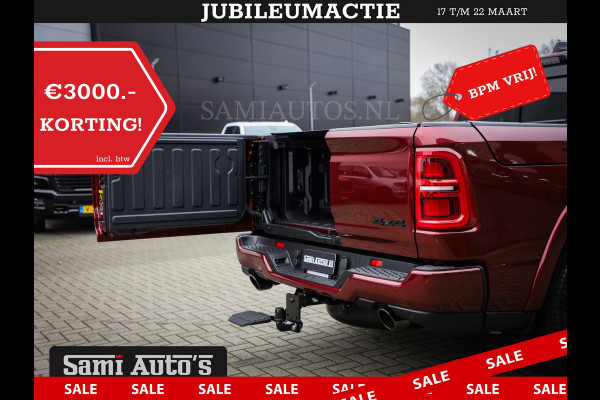 Dodge Ram 1500 LIMITED NIGHT HIGH OUTPUT 540PK 706 Nm 2025 | XB9 | MASSAGE | BOM VOL | CREW CAB | DUBBELE CABINE | GRIJSKENTEKEN | DE MEEST LUXUEUZE en BEGEERDE Pick-up | VOORRAAD NR 2302 - 7425