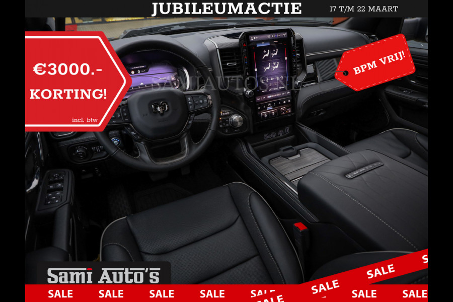 Dodge Ram 1500 LIMITED NIGHT H.O 540PK 706 Nm 2025 | XB9 | MASSAGE | BOM VOL | CREW CAB | DUBBELE CABINE | GRIJSKENTEKEN | DE MEEST LUXUEUZE en BEGEERDE Pick-up | VOORRAAD NR 2357 - 5182